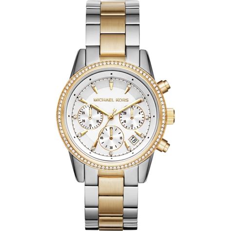 michael kors two-tone watch|michael kors chronograph ladies watch.